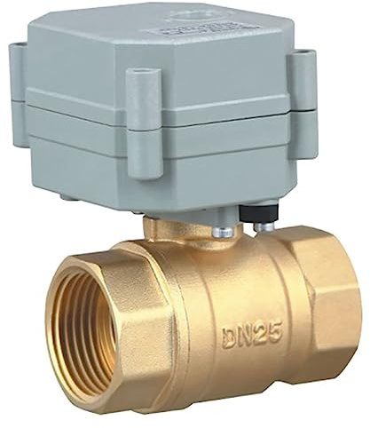 kezhai Dream 1 9-24V AC/DC Motorisierter Kugelhahn, DN25 Messing 2 Drähte Automatische Rückkehr NC Elektrischer Kugelhahn
