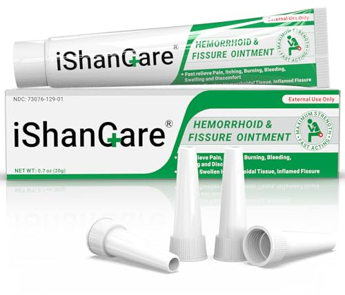 Hemorrhoid Cream, Hemorrhoid & Fissure Treatment Ointment Extra Strength, Relief Anal Pain, Itching, Bleeding, Swelling, Discomfort, Natural Herbs Fast Acting Ingredients, Contains Vitamin E