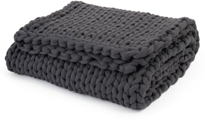 Bearaby Handgestrickte Gewichtete Decken für Erwachsene, Entwickelt in Deutschland, Patentiertes Design, 100% Bio-Baumwolle – Natürliches Gewicht Ohne Plastik (Asteroidgrau, 9 kg, 115 x 180 cm)