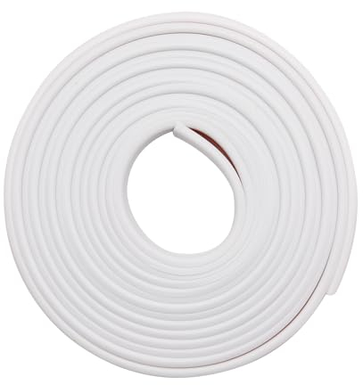 5 Meter U-Form Selbstklebend Möbelkantenband Flexible TPE Faltbarer Kantenschutz für Schrankkanten, Abschlussleiste, Deckenkanten, Arbeitsplatten (25mm Weiß)