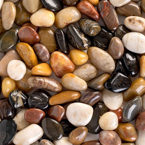 20 lbs River Stones and Pebbles can be Used for Gardening; Aquarium Rocks and Gravel are Suitable for Fish Tank decorationsand Sand Pebbles