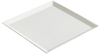 Assiette en Céramique Plateau de service Assiette carrée en céramique blanche Assiette plate Assiette peu profonde Plateau Plat Assiette Western Food Plate Hôtel Restaurant Vaisselle Créatives Assiett