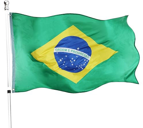 Lot de 2 grands drapeaux du Brésil 152 x 91 cm – Parfait pour les événements brésiliens ou les occasions