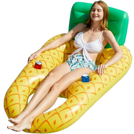 Jasonwell Inflatable Pool Float Adult - Pool Floaties Lounger Floats Raft Floating Chair Water Floaty for Swimming Pool Lake Lounge Float with Cup Holders Beach Pool Party Toys for Adults