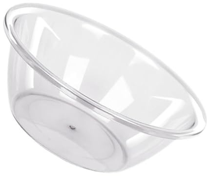 Qcwwy Transparent Plastic Wash Basin Thicken PET Large Capacity Round Clear Washbasin Dish Tub for Washing Face, Laundry, Vegetables, Space Saving Design, Easy to (Large)