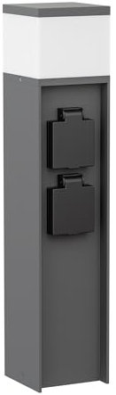 ledscom.de Luz de camino/luz de bolardo PODEL para exteriores, IP44, 39 cm, antracita, 1x G9 máx. 10W, 2 enchufes
