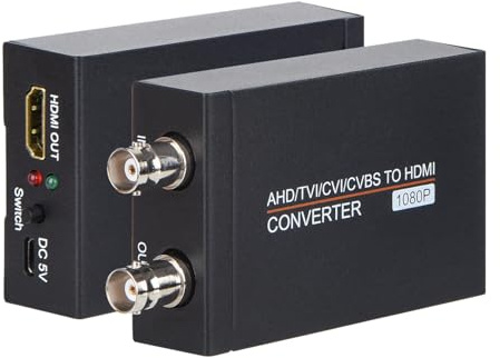 Anber-Tech TVI/CVI/AHD to HDMI Converter, Full HD 4K 720P/ 1080P/ 3MP/ 4MP/ 5MP/ 8MP BNC to HDMI Video Converter Adapter for Monitor HDTV DVRs