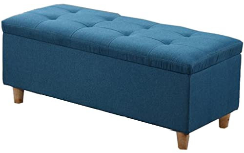 OZBME Sgabello portaoggetti Pieghevole Panca ottomana Poggiapiedi con Scatola portaoggetti Coperta Organizzatore Panca fasciatoio Salvaspazio Mobili multifunzionali 120x40x40 cm (F 130x40x40cm)