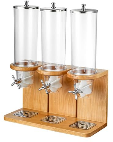 4L/8L/12L Dry Food Dispenser, Cereal Dispenser Countertop Snack Organizer Cereal Containers Storage for Oatmeal Nut Granola Candy, Triple