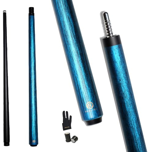 KHEALING Stecca da biliardo in fibra di carbonio, testa da 12 mm, stecca da biliardo a bassa deflessione, accessorio professionale per stecca da biliardo da 142,2 cm, adatta per sala da biliardo