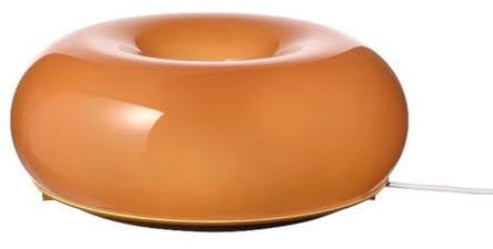 Jadssox Orange Tischlampe aus Glas, Donut-Atmosphärenlampe, nordische runde Schreibtischlampe, 12 W, LED-Nachttischlampen, Schreibtisch-Nachttischlampen für Wohnzimmer, Schlafzimmer, Esszimmer