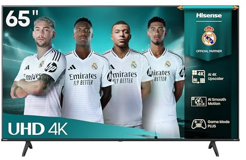 Hisense 65E63QT - UHD 4K, Smart TV 65 Pulgadas, Dolby Vision, Modo Juego Plus, DTS Virtual X, Control por Voz, Doble Control de Volumen, Auto Ordenación Canales TDT, 65, Entry UHD 4K, 2025
