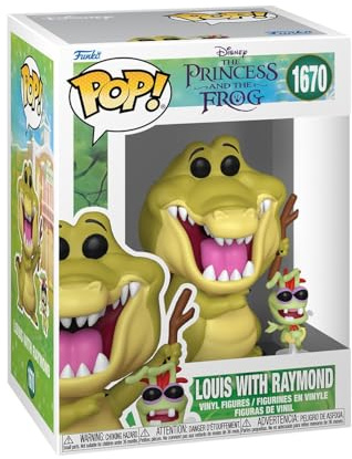 Funko Pop! & Buddy: Prinsessan och grodan - Louis The Alligator With Raymond - prinsessan och grodan - samlarfigur i vinyl - presentidé - officiell merchandising