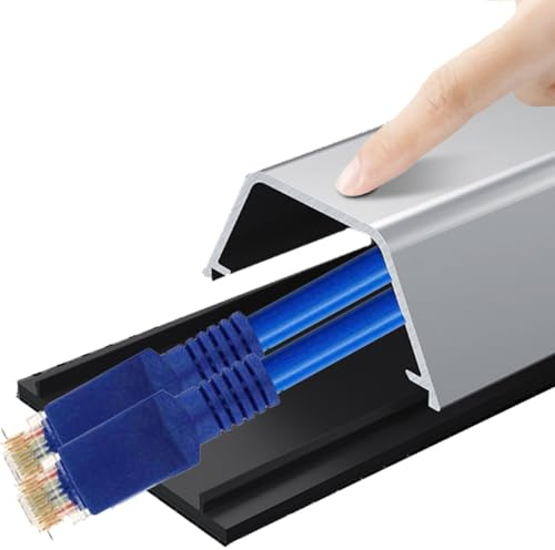 WLCGYD Goulotte Passe Cable Cache-câbles à Clipser pour Fils au Sol, Cache-câble de 1 à 2 m de Long, empêche Les trébuchements de câbles et protège Les Fils, maintient 1 2 6 câbles(W 15mm,3ft/0.9m)