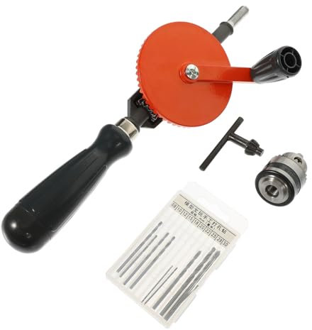 DIYEAH Taladro De Manivela Resistente Acero Herramienta De Taladro Manual Para Madera y Carpintería Mango Grueso
