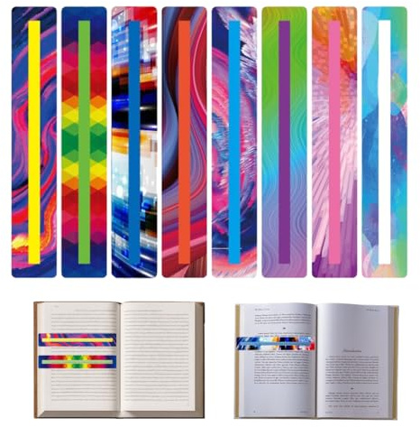 ZILZUFA 8 Règle de Lecture pour Enfants, Bandes de Lecture Guidée et Marque-Page pour Dyslexie, Ligne de Lecture Design Optique, Outils Pédagogiques pour Professeurs, Élèves et Débutants