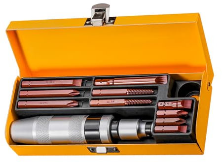 Juego de 12 destornilladores de impacto manuales de aleación de acero para hacer frente a la extracción de tornillos oxidados y resistentes corroídos, reparaciones fáciles