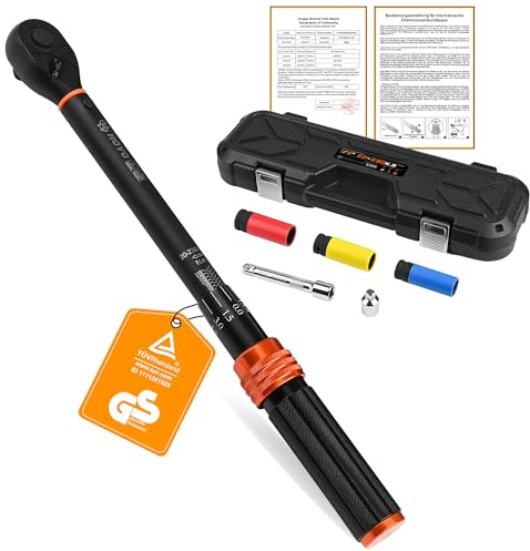 TEOV 6 TLG Drehmomentschlüssel Satz 1/2 Zoll 20-230Nm, mit 17/19/21 mm Stecknuss, Drehmomentschlüssel Auto mit Dualer Richtungsverstellung und 72 Zähnen, für Auto Große Auto
