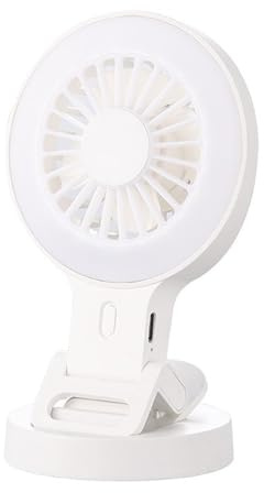 Snorvixre Ventilatore portatile USB di ricarica con supporto per telefono e tre impostazioni di velocità per campeggio, dispositivi mobili, ventilatore in plastica