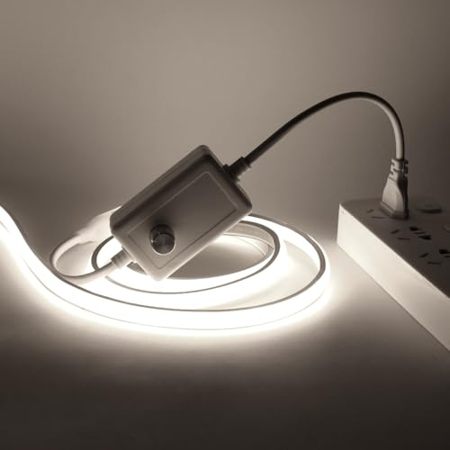 HEGEHE Tira de LED COB Regulable, 220V 288LEDs/M Super Cinta LED de Neón, Cinta luminosa Flexible FCOB LED Tira de Luz para Navidad,Vacaciones,Decoración de Interiores e Iluminación(Blanco Frio,8M)