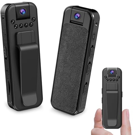 YMBZY Mini Körperkamera POV Camera 1080P Tragbare Body Cam mit Audio Video Aufzeichnung Mini Überwachungskamera Nachtsicht Mini Kamera für Vlogging, Reisen, Sicherheit und Arbeit