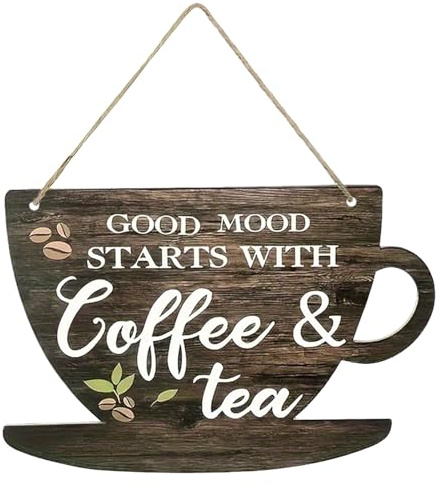 Vintage Wooden Wall Art for Kitchen Decor - Rustic Farmhouse Kitchen Pictures for Wall, Coffee Bar Signs as Housewarming Home Accessories