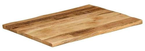 Eleganz Tavolo massiccio in legno di mango grezzo con bordo dell'albero, 70 x 60 x 3,8 cm, finitura naturale per tavoli rustici da soggiorno e cucina