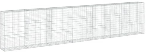Nqyjm Gabbione con coperchio, 700 x 50 x 150 cm, in ferro zincato, recinzione in pietra, gabbione per gabbione, giardino, terrazza, cortile