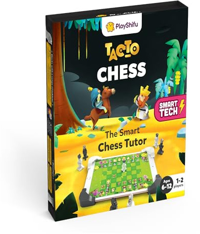 PlayShifu Interactive Chess Board Game - Tacto Chess (Kit + App With 4 Modes) Fun Set for Kids, Beginners, Age 6 & Up | Learning Games (Tablet Not Included), Brown