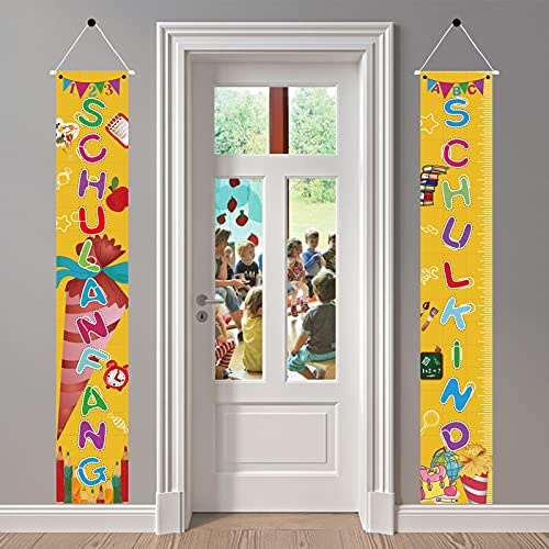 XINDY Einschulung Deko Alles Gute zum Schulanfang Banner Schuleinführung, Schulkind, Schulanfang Willkommen Veranda Zeichen für Jungen und Mädchen