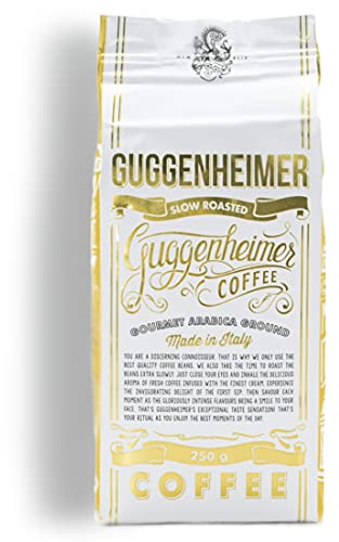 GUGGENHEIMER COFFEE | Kaffee GEMAHLEN 500g | Gourmet Arabica | Extra langsam geröstet | wenig Bitterstoffe | Bester Espresso für Espressokanne | 2 x 250 g