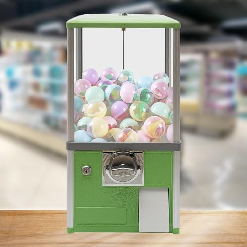 KYZTMHC Kaugummiautomat,Kommerzieller Kaugummiautomat für Süßigkeiten,Automatischer Kapsellotterieautomat,Verkaufsautomaten für Unternehmen,für 4,5–5,5 cm für Spieleläden(Green,10 Penny/One Times)