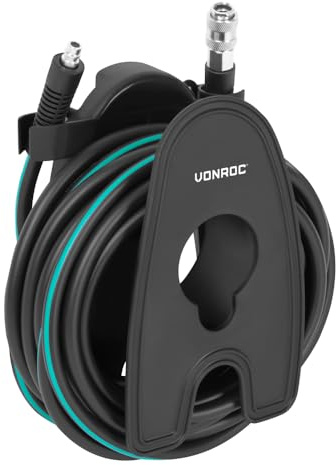 VONROC PRO Tuyau à air 10m - 15 bar - tuyau pour compresseur d'air - Raccord universel - DIN/EURO Mâle - DIN/EURO/ORION Femelle