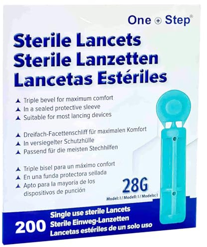Lancette 28 G - 200 Pezzi I Lancette sterili Monouso I Lancette per il Sangue I Lancette di Sicurezza I Test della glicemia I Diabete