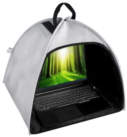 Laptop skärm, laptop tält för arbete utomhus, vikbar dator solskydd integritet skydd för utomhusresor lärande möte affärsresor studier