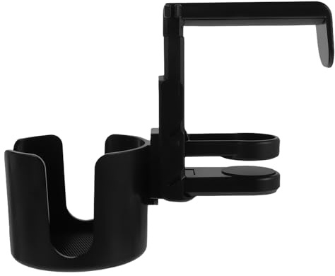 BUGUUYO Soporte Portátil para Auriculares con Gancho y Portavasos para Escritorio de 85 Mm, Colgador Giratorio Multifuncional para Oficina, Escuela y Hogar, Organizador Compacto