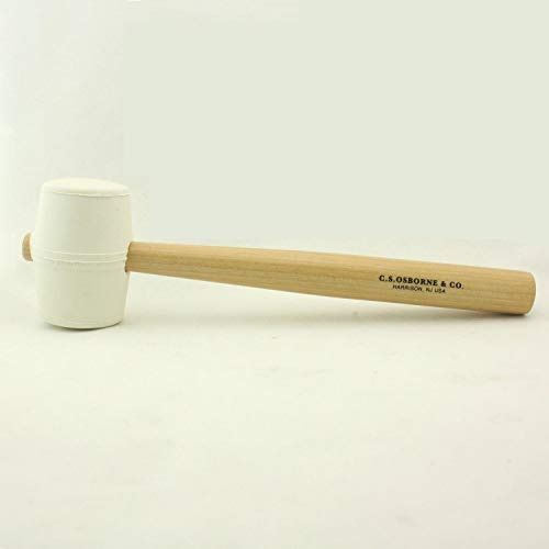C.S. Osborne White Rubber Mallet #396-2 Hammer 2 Head Diameter