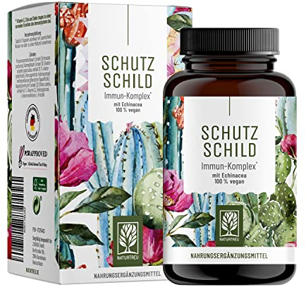 Immunsystem-Komplex - 500mg Echinacea mit Vitamin C Zink Selen L-Histidin & Kalmegh - Immunsystem stärken * vegan & ohne Zusätze - 120 Echinacea Purpurea Kapseln für 60 Tage