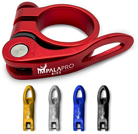 IMPALAPRO Fahrrad Sattelklemme mit Schnellspanner - Sattelklemme 34.9 31.8 - Fahrradsattel Halterung - Rot