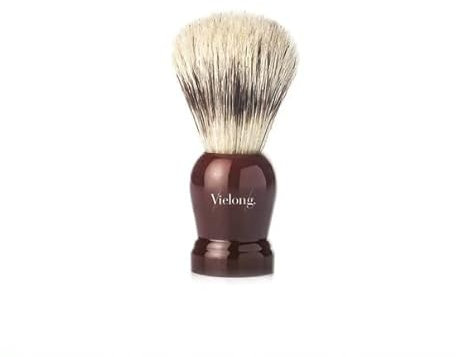 Vielong J&M Natural Bristle Shaving Brush - Brocha para afeitado (21 mm), color marrón