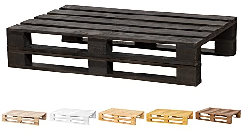 Bank für Paletten, geschliffen und gebürstet - Innen/Außen, Sessel für Terrasse, 80 cm x 80 cm, Ebenholz
