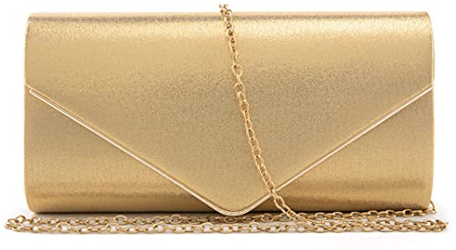 Fateanuki Damen-Clutch-Geldbörse, Abendtasche und Handtaschen, Damen-Geldbörsen, Crossbody-Taschen für Dinner-Partys, Gold, uni-size