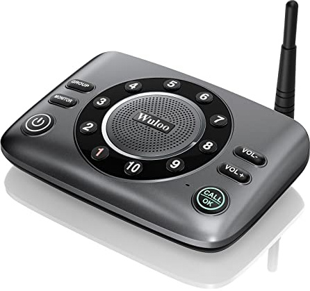 Hands-Free Intercoms Wireless for Home Business, Wuloo Upgrade Two Way Audio Intercom System for Elderly, Full Duplex Room to Room Intercom with 5280 ft Range Clear Sound Anti-Interference, 1-Pack