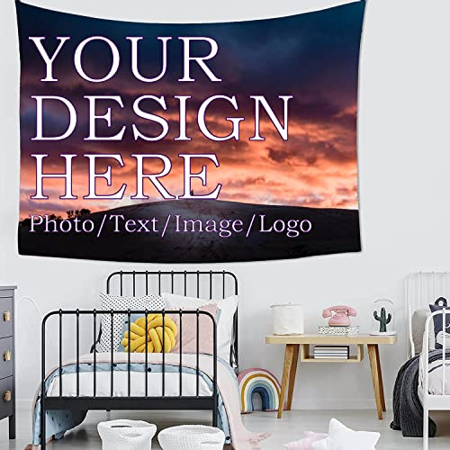 Set di arazzi per foto personalizzate, sfondo personalizzato con la tua immagine e testo, decorazione artistica da parete per feste nuziali, 170,2 x 248,9 cm