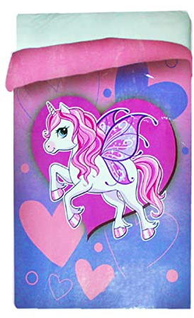 Unicorno Trapunta Piumone Invernale Singolo Unicorn Wings Unicorno Ali Farfalla Lilla (INTIMOEGIDIO)