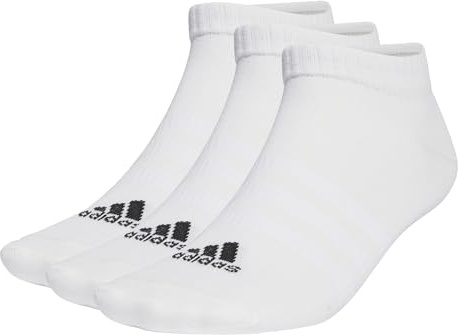 adidas Unisex Thin and Light Sportswear Low-Cut Socks 3 Pairs, White / Black, 8.5-10
