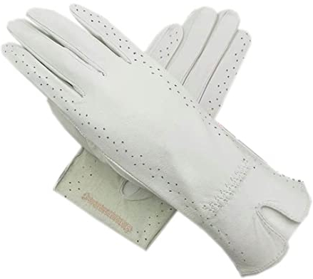 Lederhandschuhe Damen Schaffell Weiß Ungefüttert Lederhandschuhe Leder Mode