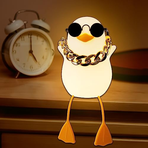 Anywin Ente Nachtlichter, Hip-Hop Duck Lampe, Niedliches Möwen-Nachtlicht für Kinder mit warmer Farbe und Dimmfunktion, 1200mAh wiederaufladbares Enten-Baby-Nachtlicht mit 20 Timer