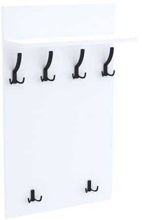 AKKE Garderobenpaneel, Wandgarderobe, PVC Maxi, Weiß, 100cm x 60 cm