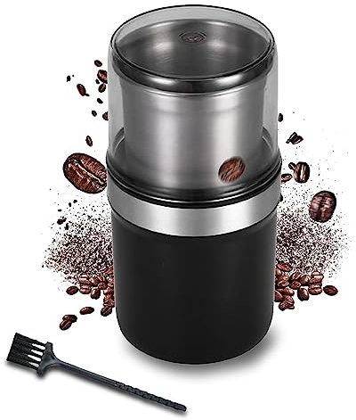 Moulin à café - Moulin à cacahuètes pour beurre de cacahuètes, moulin à café de grande capacité de 3,5 oz / 100 g avec bol amovible à lames en acier inoxydable(single)